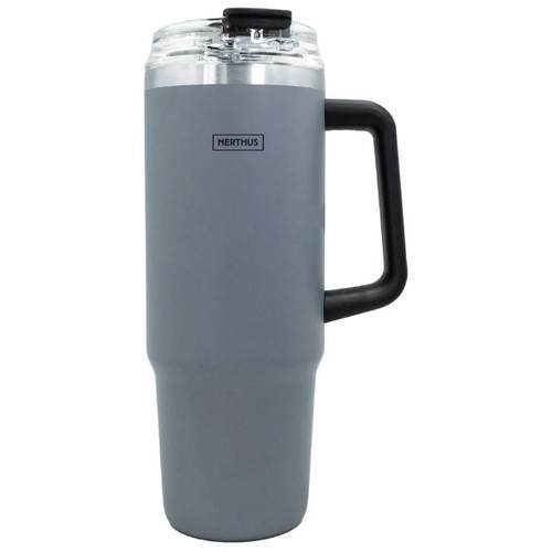 TAZA TERMO NERTHUS FIH 1441 0.9L GRIS C/PAJITA